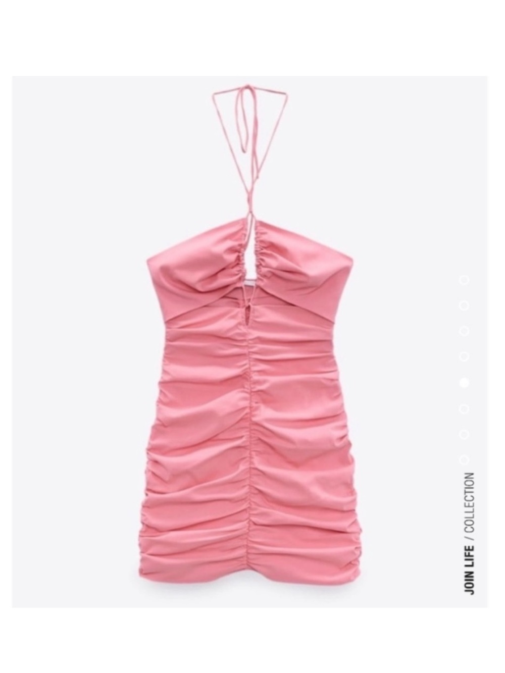 Zara Barbie Pink Halter Ruched Mini Dress